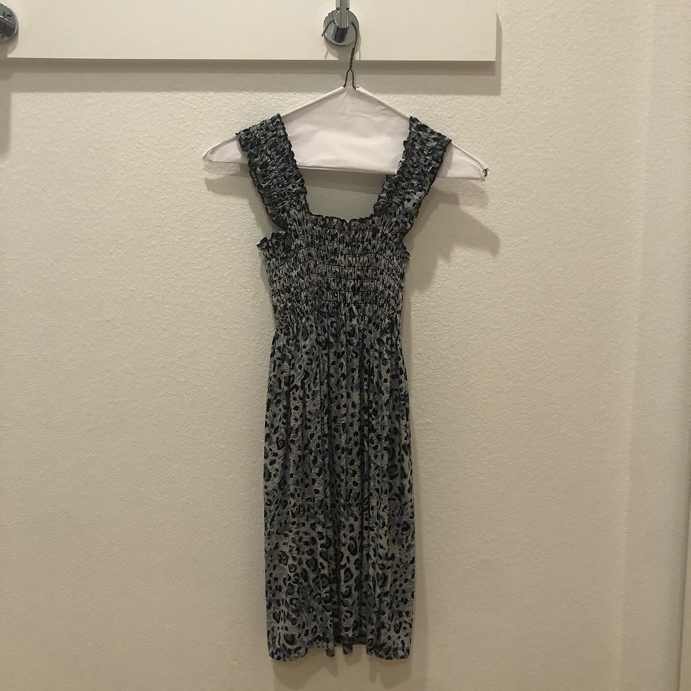 Flowy Blue Cheetah Print Maxi Dress